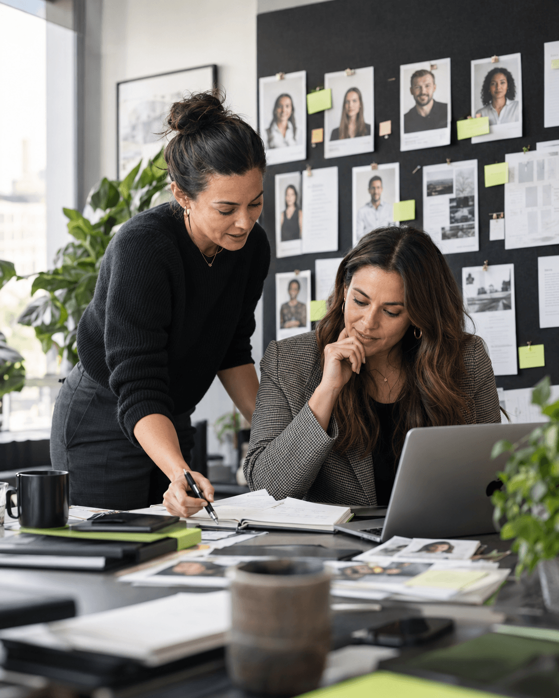 Recruiters planning interview coordination and candidate outreach