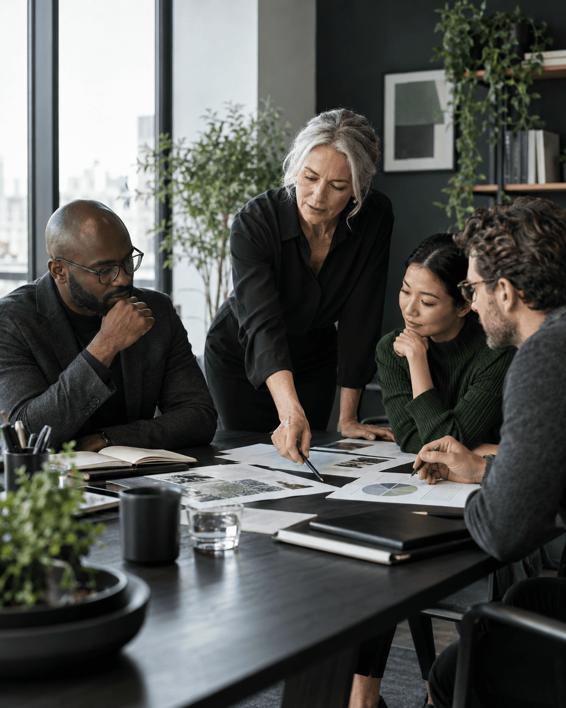 Talent strategy team reviewing recruiting research together