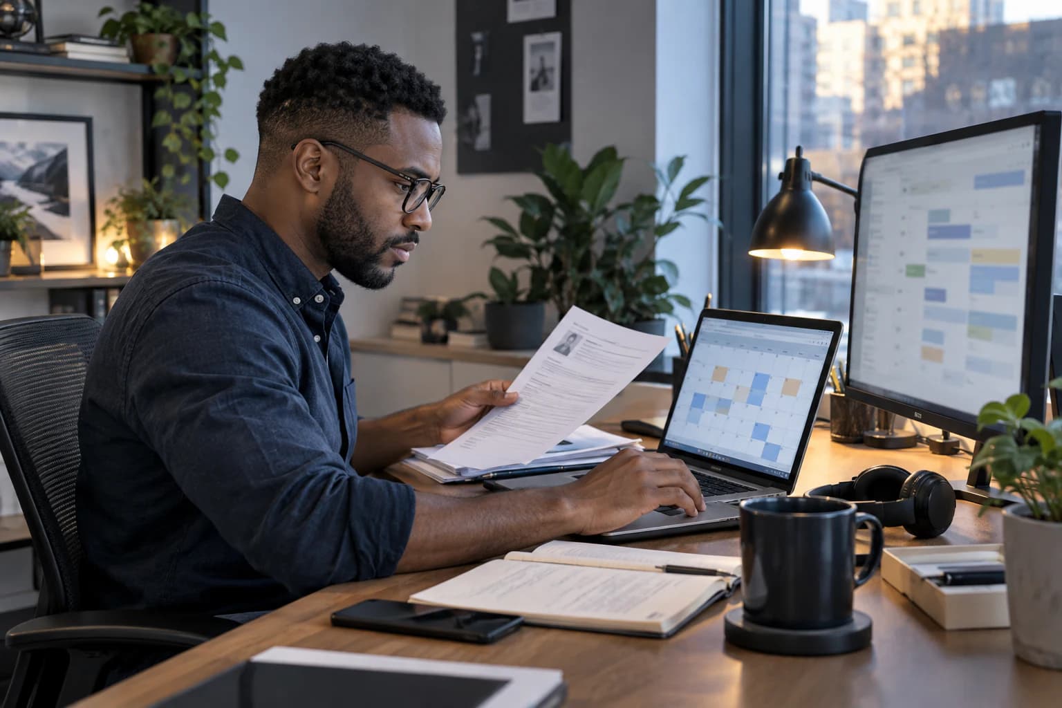 Recruiting coordinator organizing an interview schedule